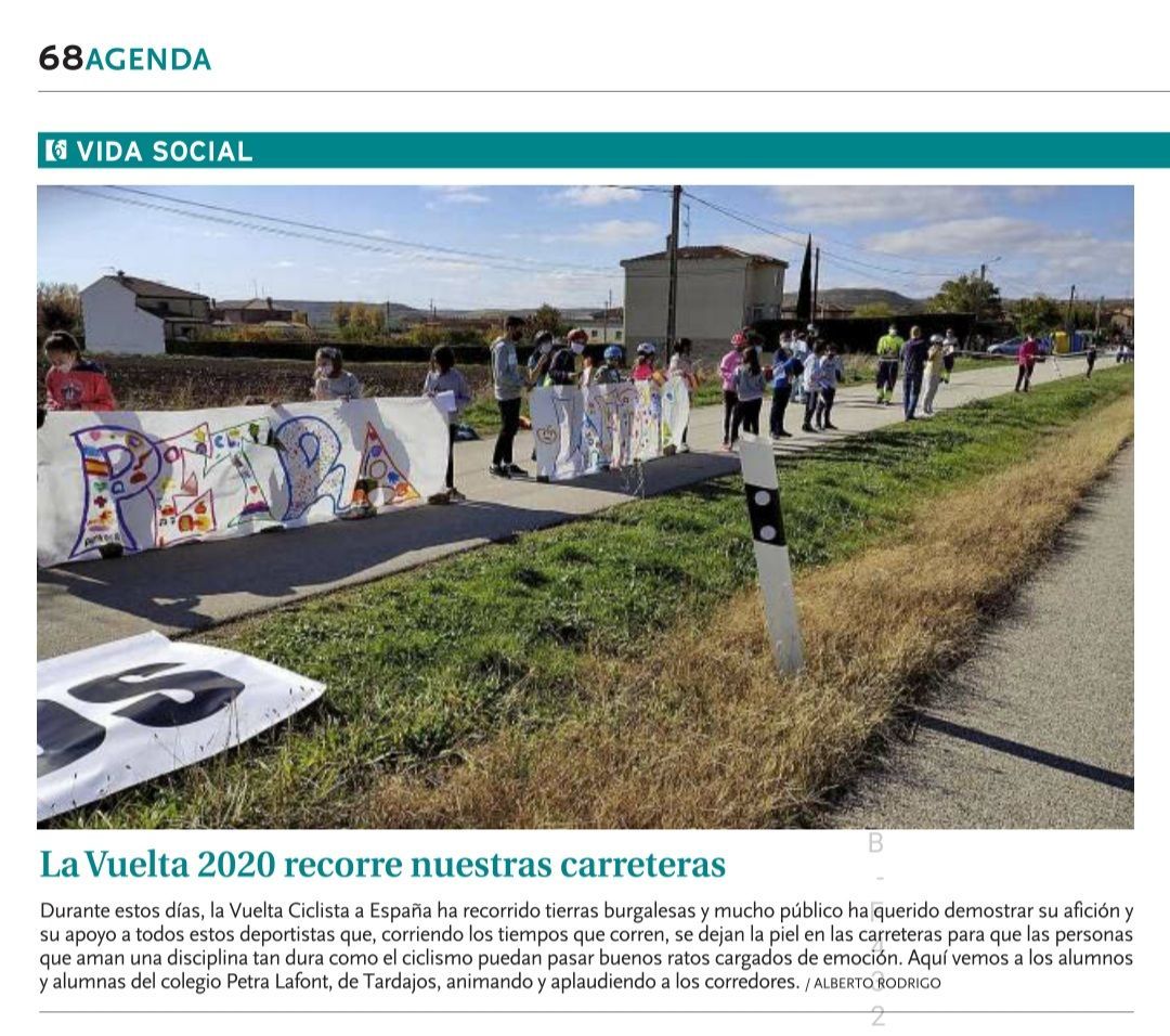 Paso por Tardajos de la Vuelta Ciclista a España